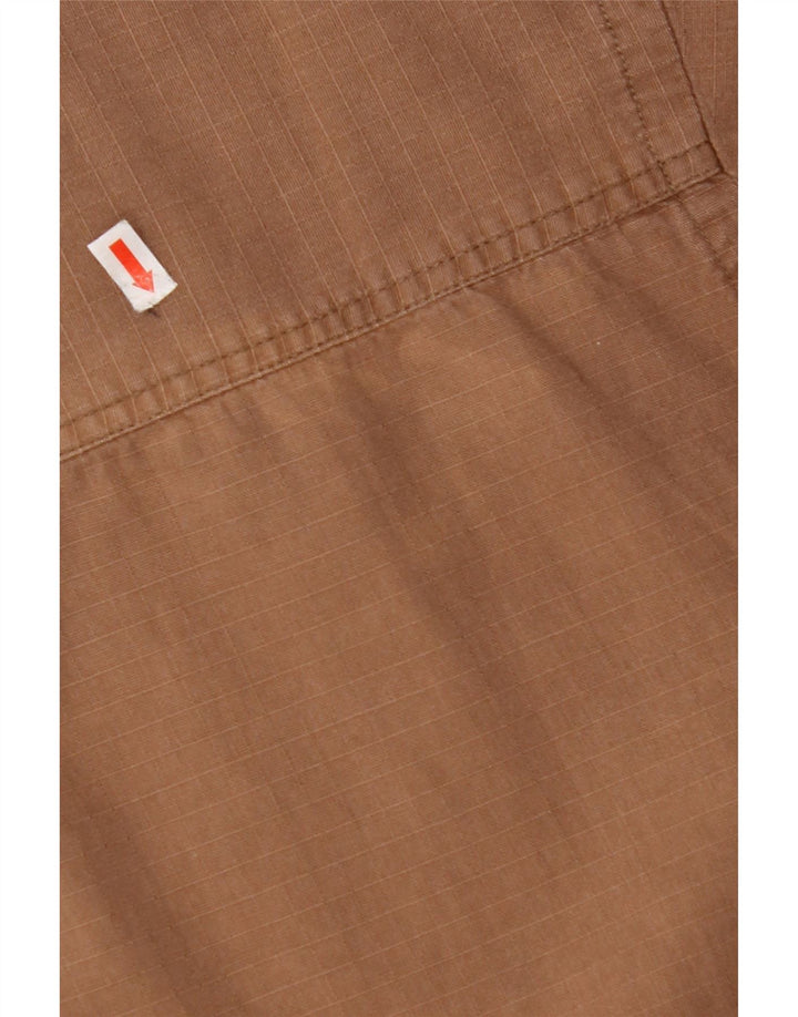 Ανδρικό κοντομάνικο πουκάμισο JEEP XL Καφέ βαμβακερό