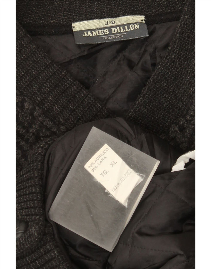 Ανδρικό πουλόβερ James Dillon Cardigan XL Γκρι Chevron Acrylic