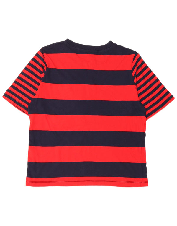 BENETTON Mens T-Shirt Top Medium Navy Blue Striped Cotton