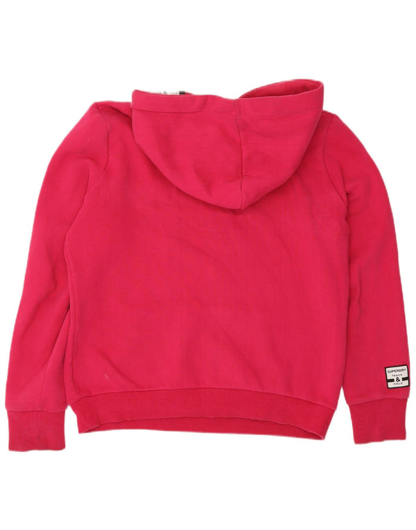 Superdry Γυναικείο Γραφικό Hoodie Jumper UK 12 Medium Pink Cotton