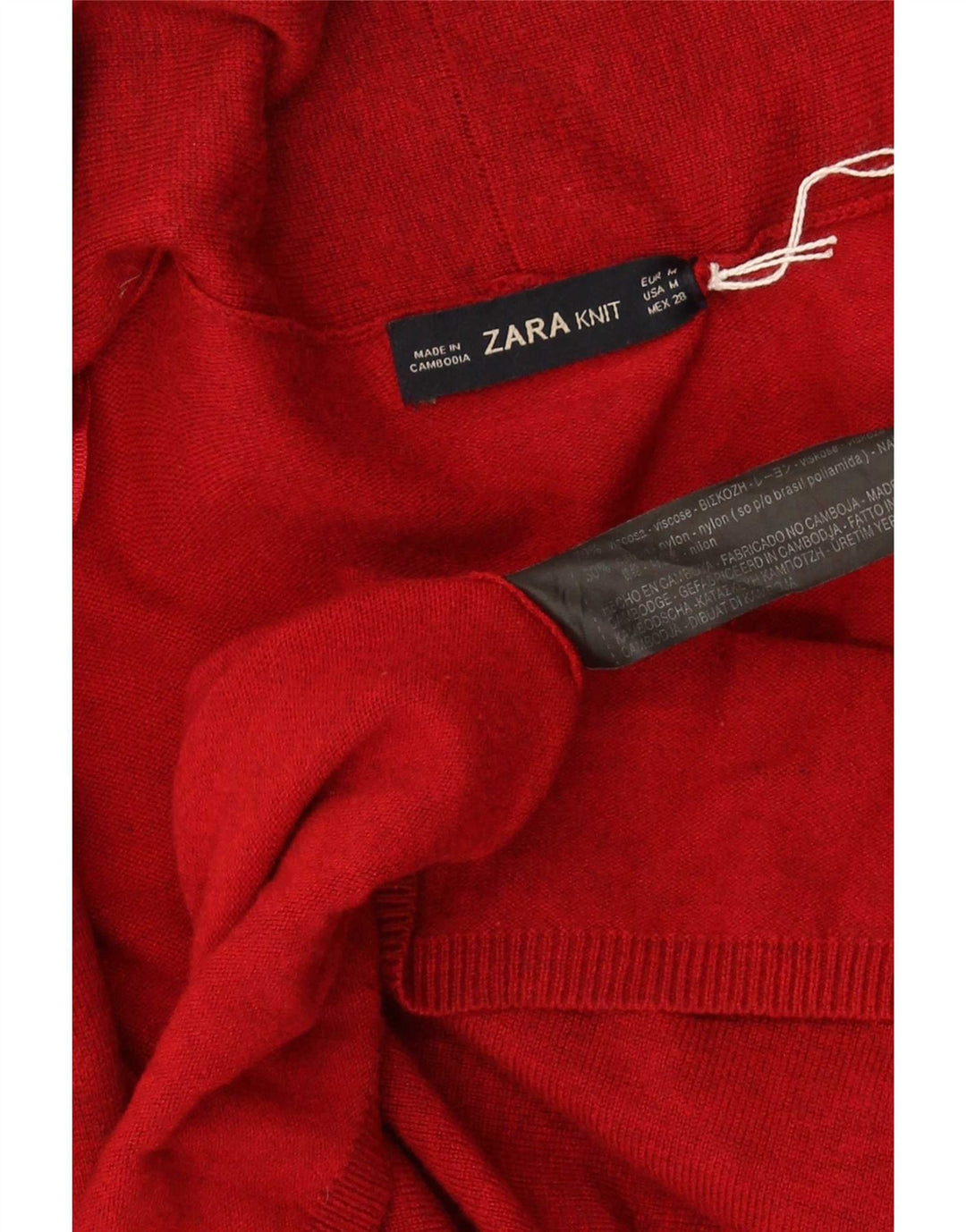 Zara Γυναικεία Ζακέτα UK 12 μεσαία κόκκινη βισκόζη
