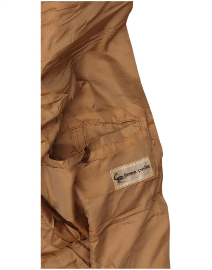 Vintage Ανδρικό Δερμάτινο Μπουφάν UK 38 Medium Beige Leather