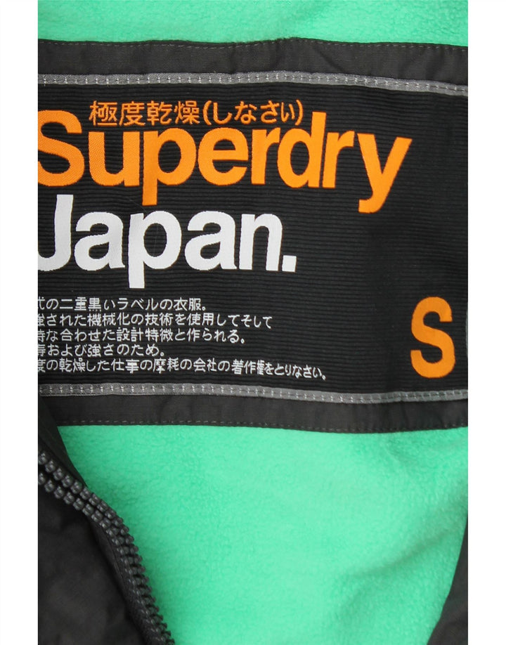 Superdry γυναικείο τζάκετ με κουκούλα αντιανεμικό UK 10 Small Grey Nylon