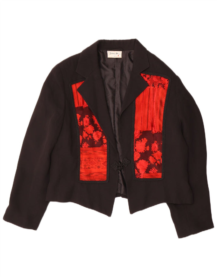 Dorette Γυναικείο Μπουφάν Blazer Crop 1 Button IT 42 Medium Black Floral