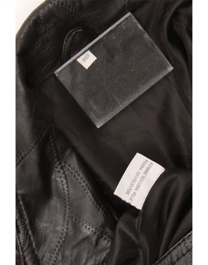 VINTAGE Ανδρικό Δερμάτινο Μπουφάν UK 40 Large Μαύρο Δερμάτινο