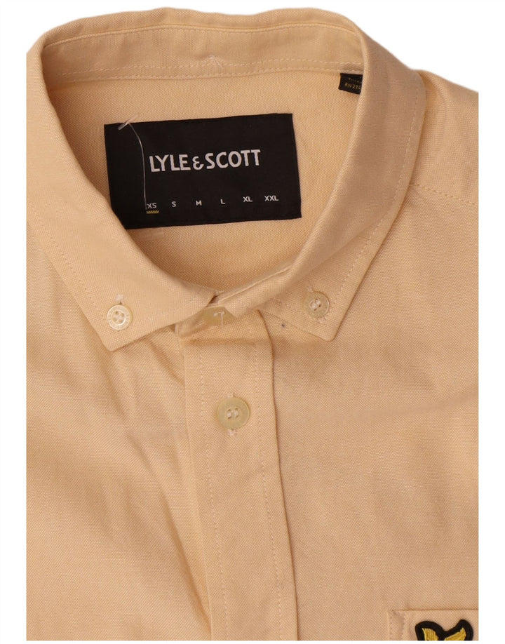 Ανδρικό πουκάμισο Lyle & Scott XS Κίτρινο βαμβακερό