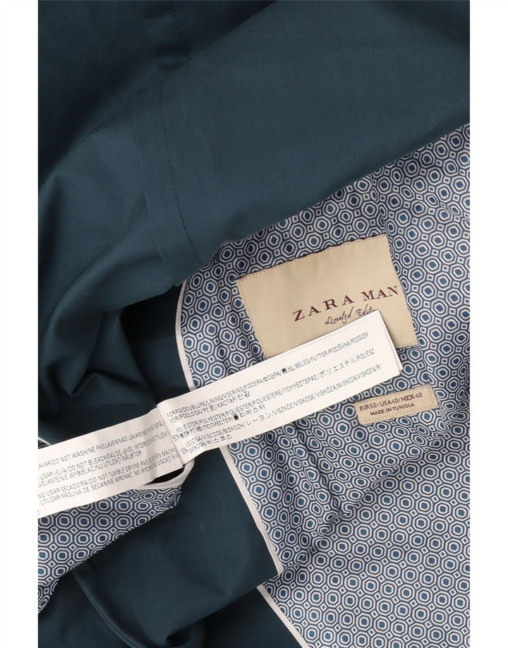 Zara Ανδρικό σακάκι μπλέιζερ με 2 κουμπιά EU 50 Medium Blue Polyester