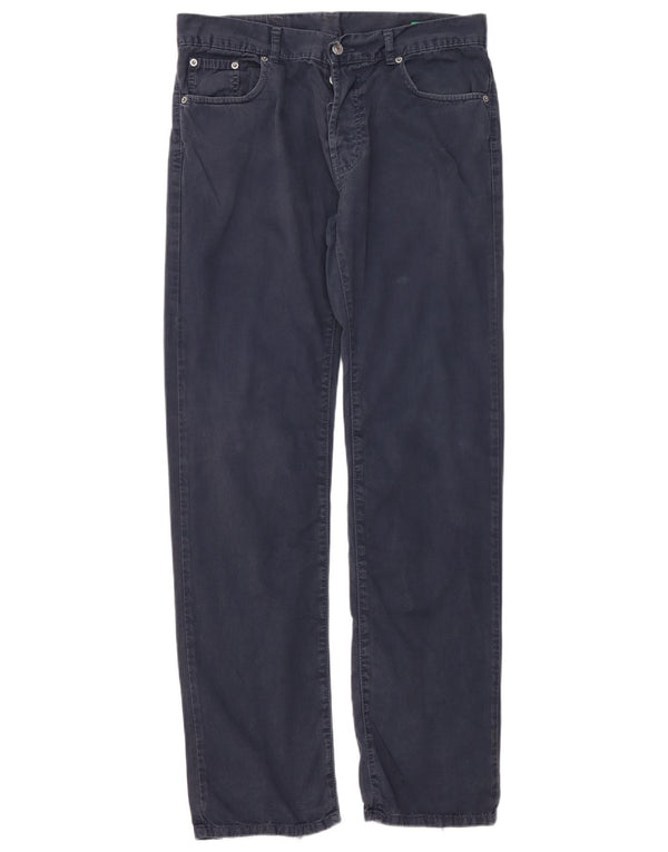 Ανδρικό ίσιο casual παντελόνι Benetton W34 L32 Navy Blue