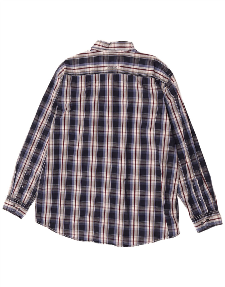 Ανδρικό πουκάμισο Camel Active XL Navy Blue καρό βαμβακερό