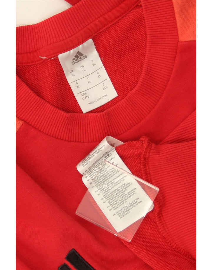 Ανδρικό φούτερ ADIDAS Jumper XL Red Colourblock Βαμβακερό