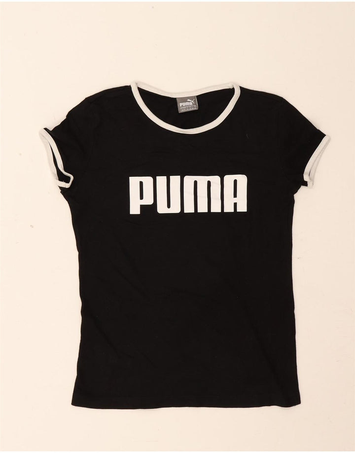 Γυναικείο γραφικό μπλουζάκι Puma Top UK 8 Small Black Modal