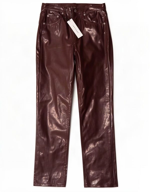 Topshop Γυναικείο ίσιο παντελόνι UK 8 Small W26 L26 Μωβ πολυουρεθάνη