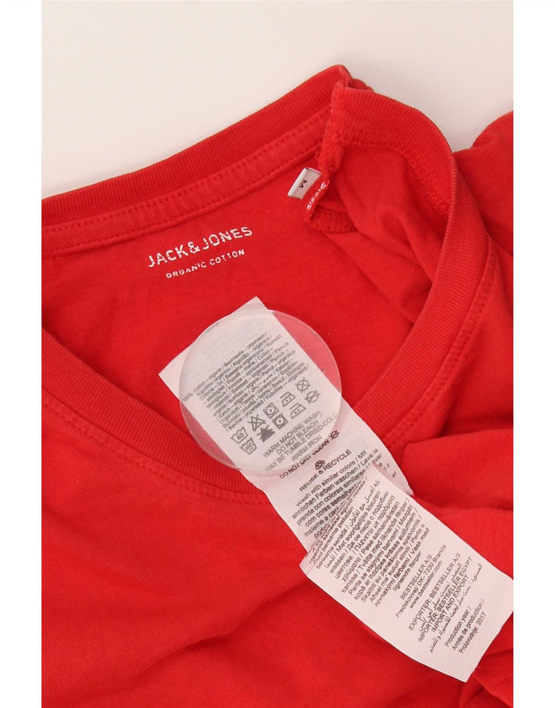 Ανδρικό μπλουζάκι Jack & Jones, μεσαίο κόκκινο βαμβακερό