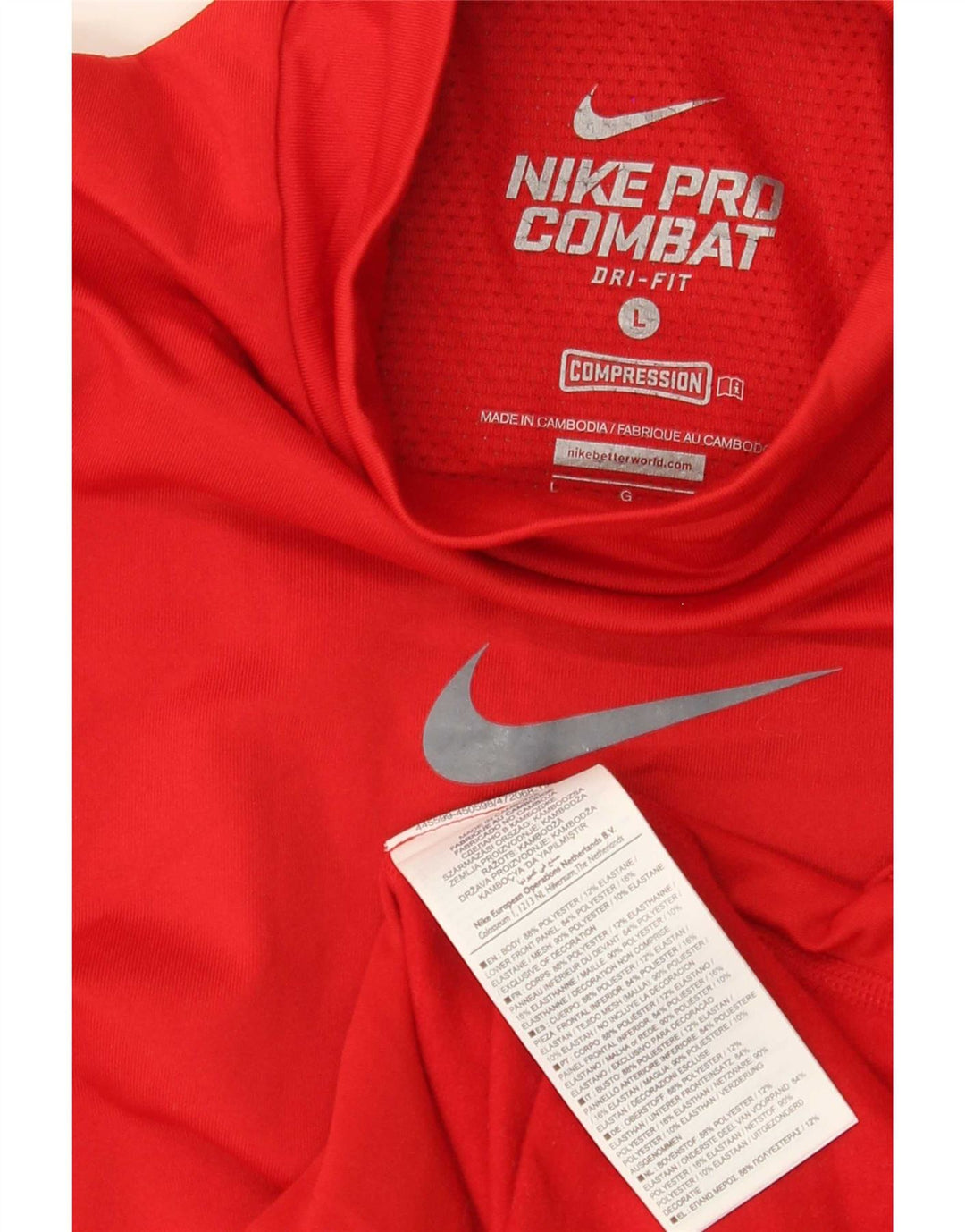 Ανδρικό τοπ Nike Dri Fit Μακρυμάνικο μεγάλο κόκκινο πολυεστέρα