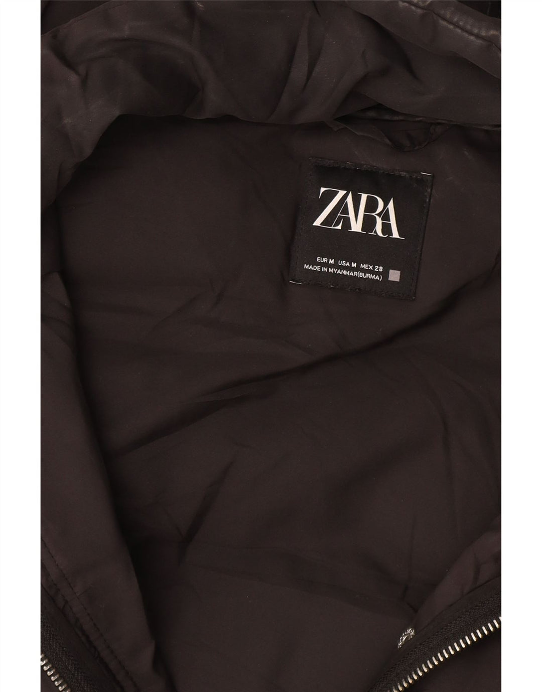 Zara Γυναικεία κουκούλα με επένδυση Gilet UK 14 Medium Black