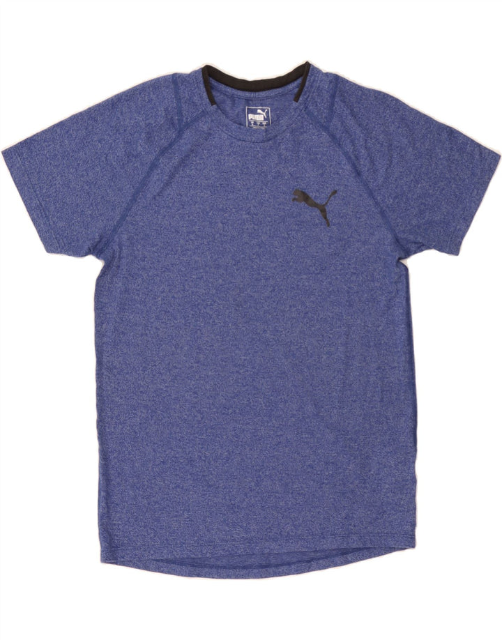 PUMA Mens T-Shirt Top Small Blue Pinstripe Cotton Vintage Puma and Second-Hand Puma from Messina Hembry 