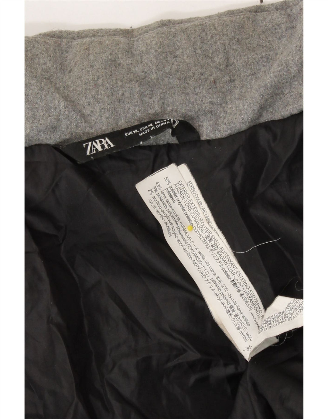 Zara Ανδρικό μπουφάν με επένδυση UK 42 XL Γκρι Πολυεστέρας