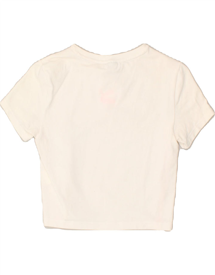 PUMA Womens Graphic T-Shirt Top UK 8 Small White Cotton | Vintage Puma | Thrift | Second-Hand Puma | Used Clothing | Messina Hembry 