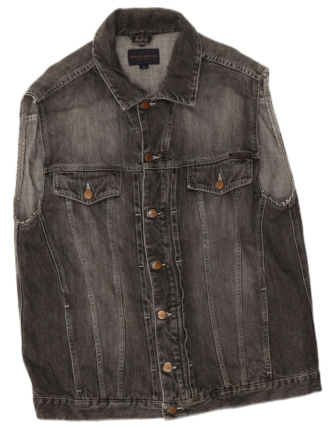 Ανδρικό τζιν Gant Gilet UK 40 Large Grey Cotton