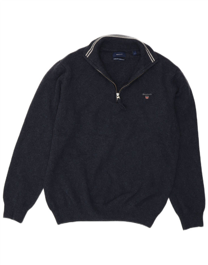 Gant Boys πουλόβερ με φερμουάρ 15-16 ετών Lambswool σε μπλε Navy