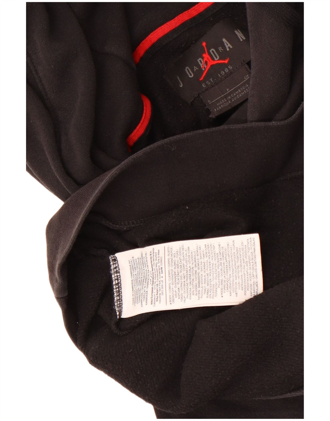 Ανδρικό γραφικό μπλουζάκι με κουκούλα Nike, μικρό μαύρο βαμβακερό