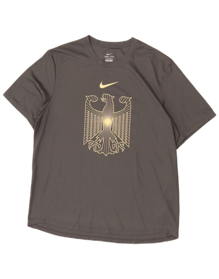Ανδρικό γραφικό μπλουζάκι Nike Dri Fit Top Large Grey Polyester