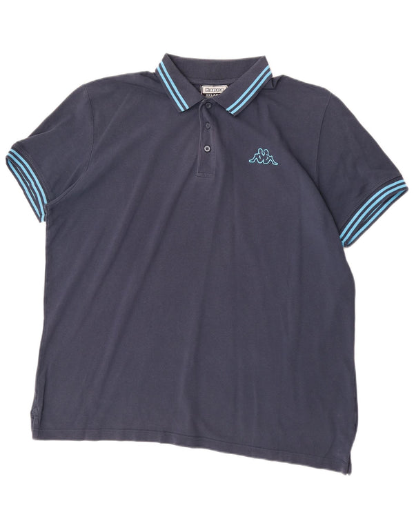 Ανδρικό μπλουζάκι πόλο Kappa 2XL Navy Blue ριγέ βαμβακερό