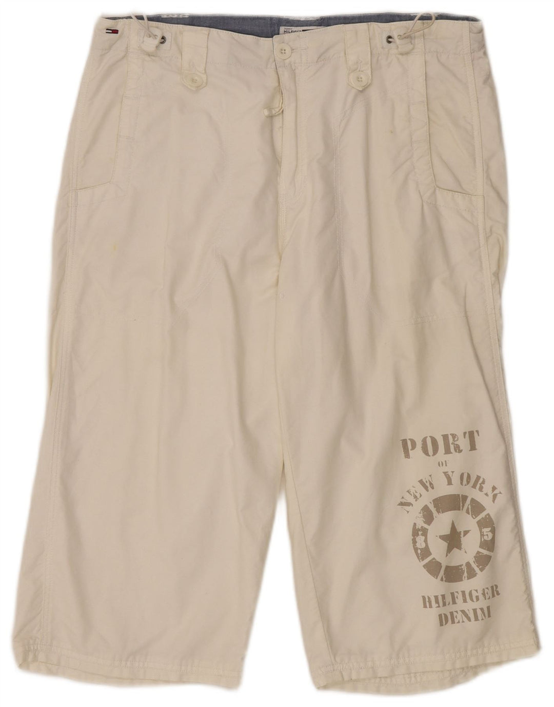 TOMMY HILFIGER Ανδρικό γραφικό βερμούδα μεσαίο W32 λευκό βαμβακερό