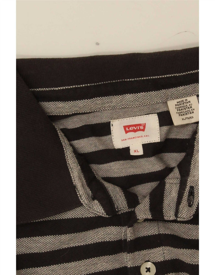 Ανδρικό πουκάμισο πόλο Levi's XL μαύρο ριγέ