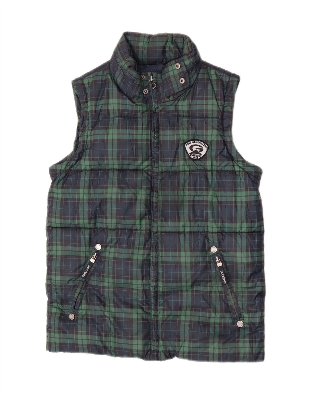Geox Boys με επένδυση Gilet 9-10 Years Green Check Polyester