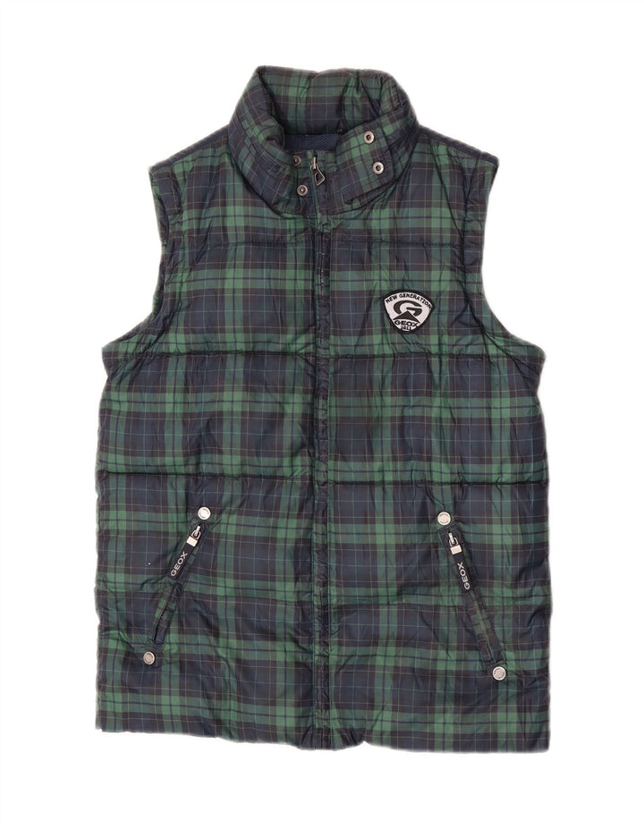 Geox Boys με επένδυση Gilet 9-10 Years Green Check Polyester