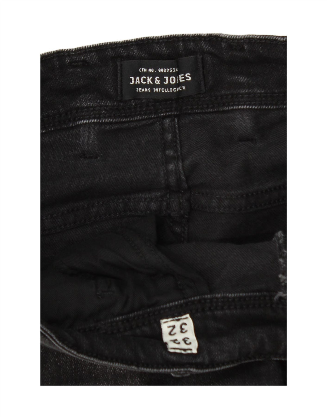 JACK & JONES Mens Slim Jeans W32 L32 Black Cotton