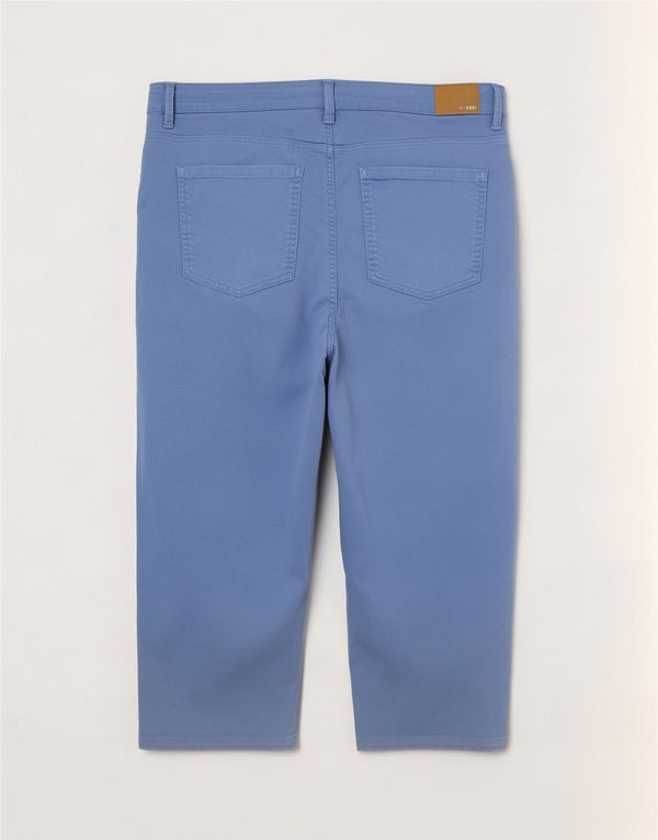 Marks & Spencer Γυναικείο ψηλόμεσο παντελόνι Capri UK 22 3XL W40 L22 Blue