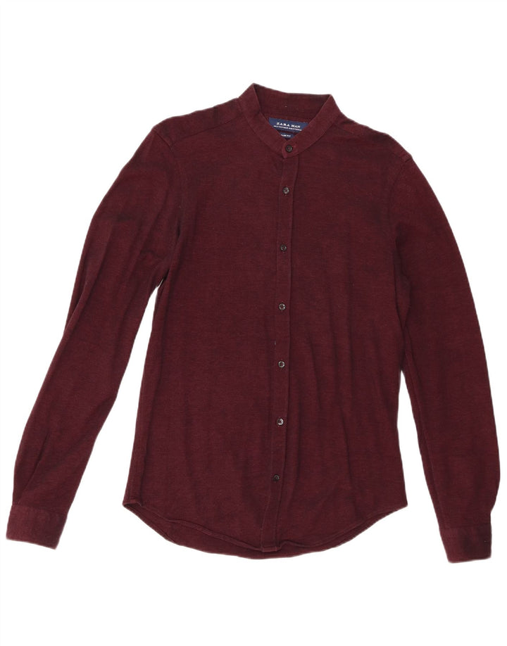 Zara Ανδρικό πουκάμισο Slim Fit Small Maroon
