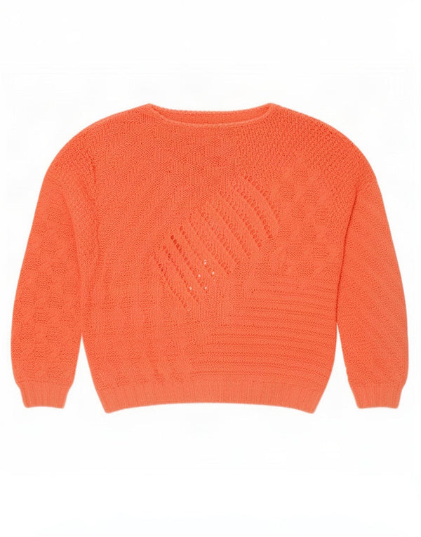Vintage γυναικείο πουλόβερ με λαιμόκοψη UK 16 Large Orange