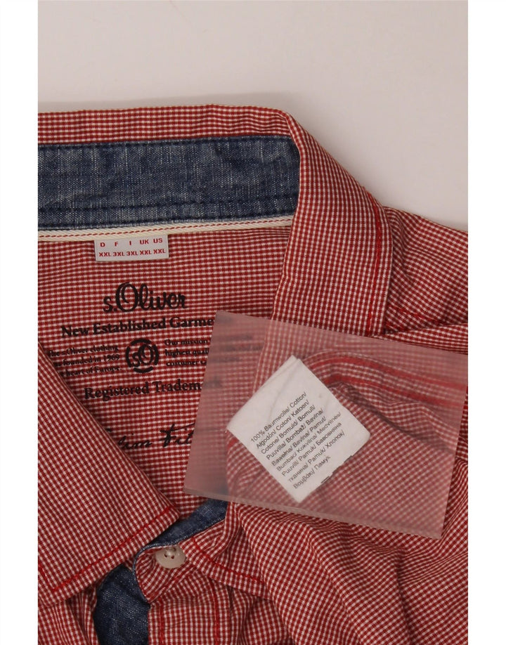 S.Oliver Ανδρικό Slim Fit Shirt 2XL Red Gingham Cotton