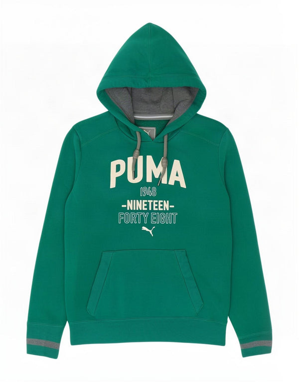 Ανδρικό γραφικό κουκούλα Puma, βαμβακερό μικρό πράσινο
