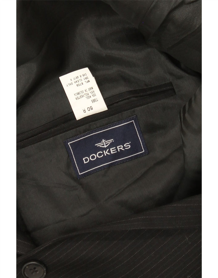 Dockers Ανδρικό σακάκι 2 κουμπιών IT 50 Μαύρο ριγέ μαλλί