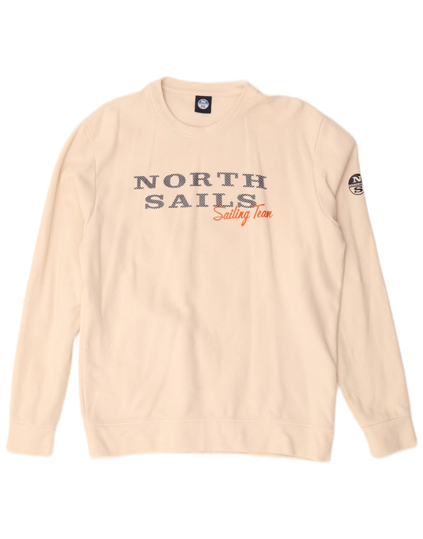 Ανδρικό γραφικό φούτερ North Sails Jumper XL Off White Βαμβακερό