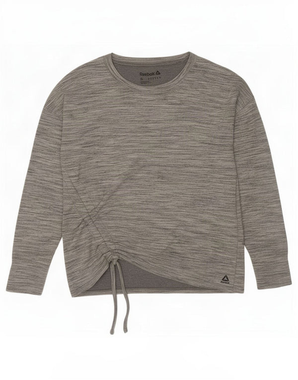 Reebok γυναικείο υπερμεγέθη μακρυμάνικο UK 10 Small Grey Flecked Polyester