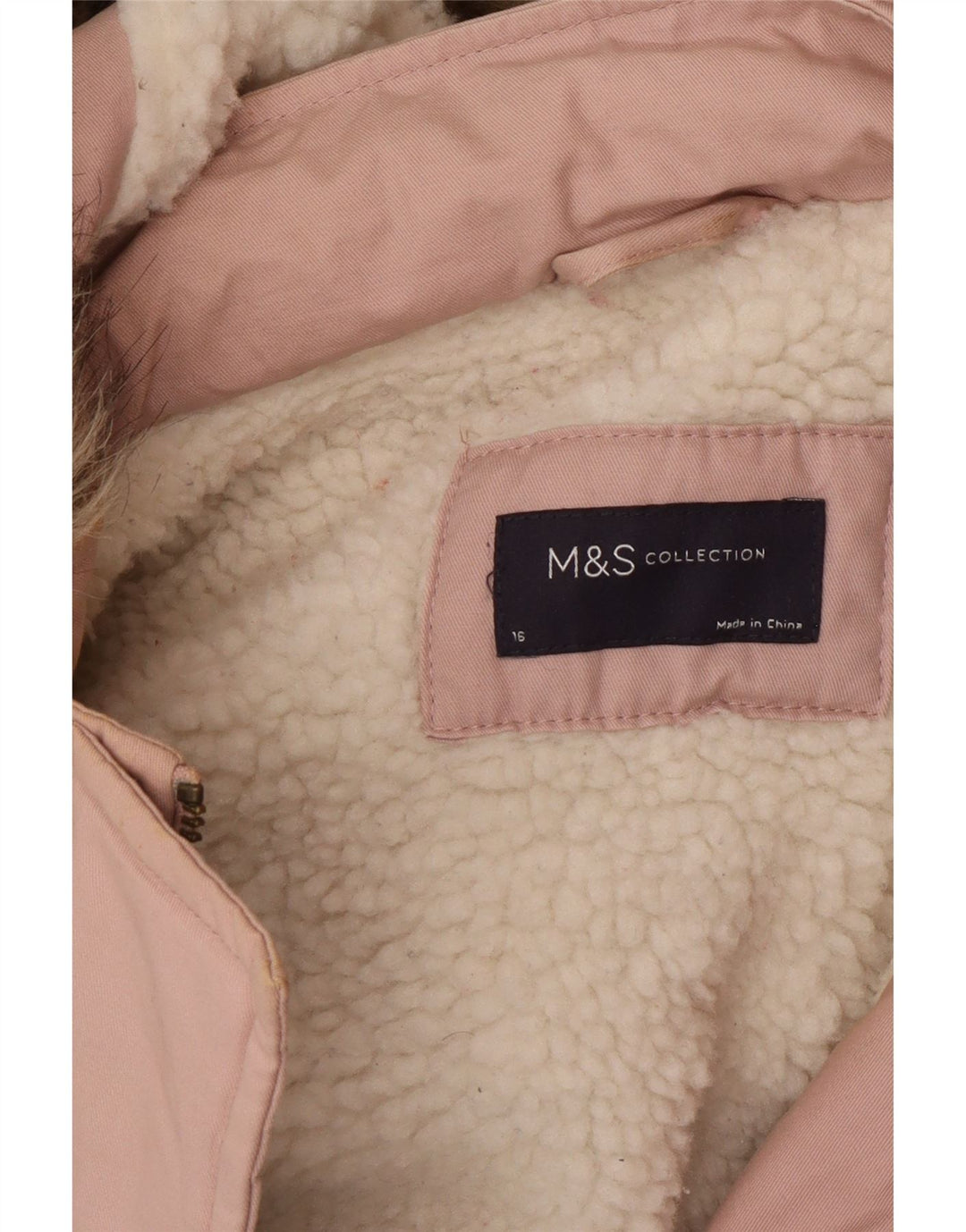Marks & Spencer Γυναικείο μπουφάν με κουκούλα Parka UK 16 μεγάλο ροζ