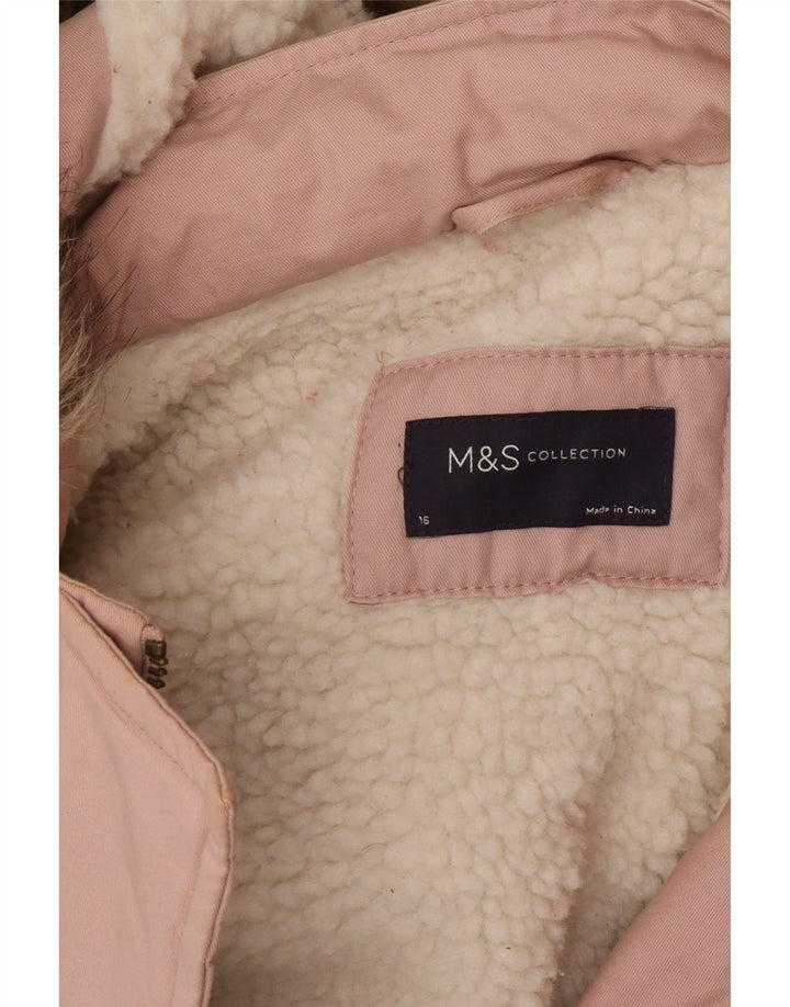Marks & Spencer Γυναικείο μπουφάν με κουκούλα Parka UK 16 μεγάλο ροζ
