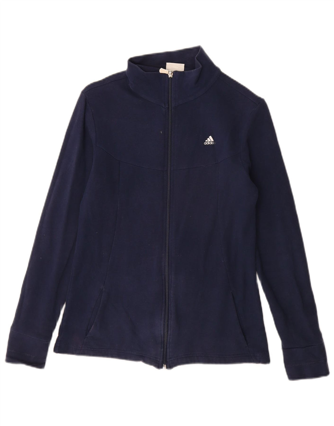 Γυναικεία αθλητική φόρμα ADIDAS Top Jacket UK 12 Medium Navy Blue Cotton