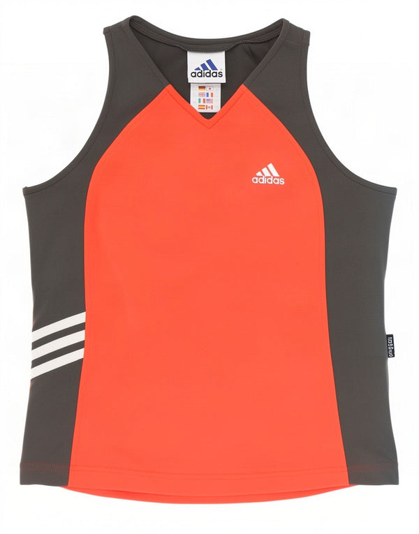 Adidas Girls Climalite Crop Vest 15-16 Years Grey Colourblock Polyamide