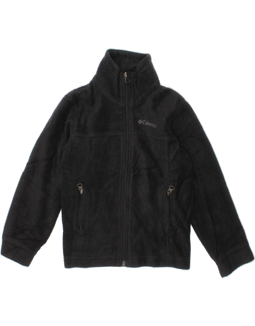 COLUMBIA Boys Fleece Jacket 4-5 Years 2XS Black Polyester Vintage Columbia and Second-Hand Columbia from Messina Hembry 