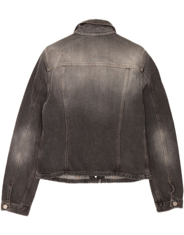 Γυναικείο τζιν μπουφάν Benetton Crop UK 16 Large Grey Cotton