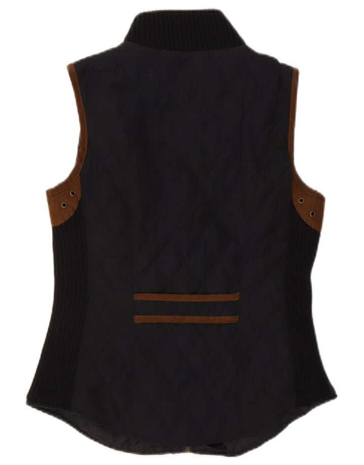 Zara Γυναικεία καπιτονέ Gilet UK 12 Medium Black Colourblock Polyester