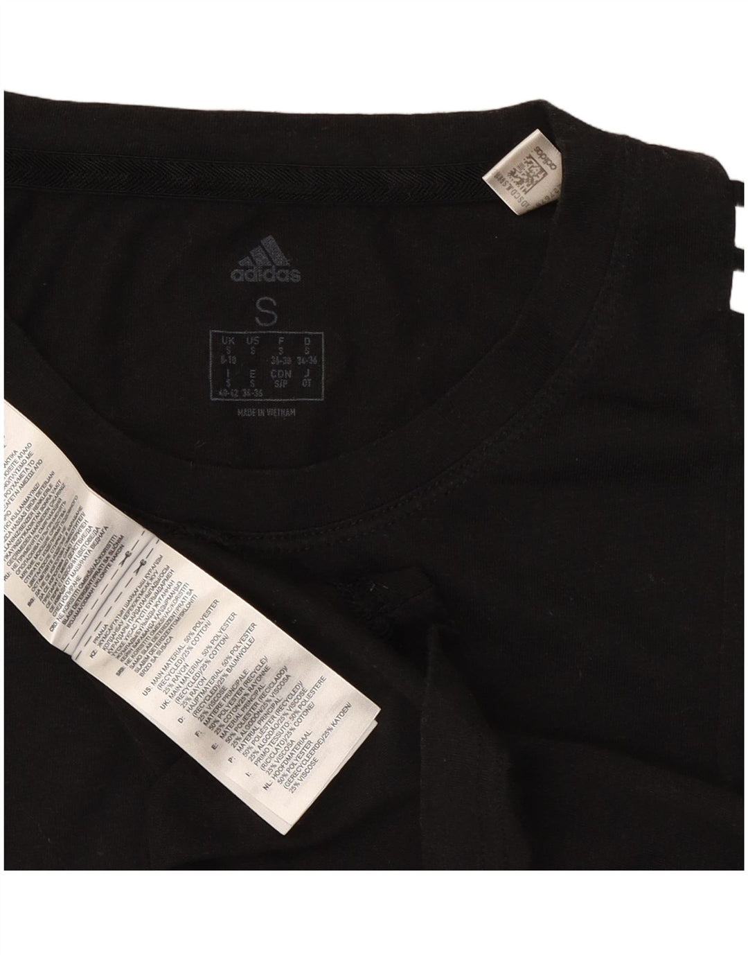 Adidas Γυναικείο T-Shirt Top UK 8/10 Small Black Polyester