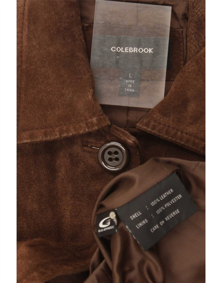 Colebrook Γυναικείο Σουέντ Πανωφόρι UK 14 Μεγάλο Δερμάτινο Καφέ