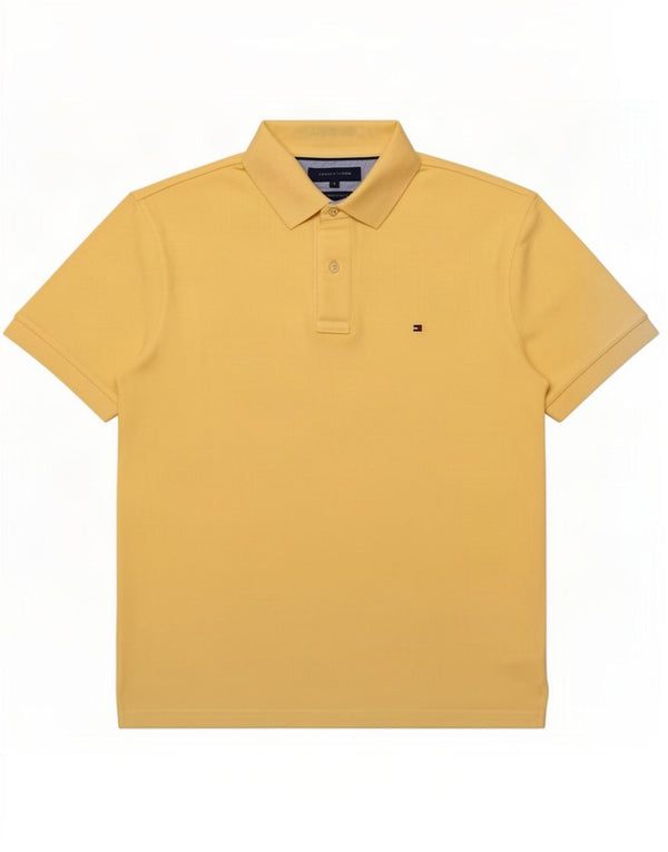 Ανδρικό πουκάμισο πόλο Tommy Hilfiger XL κίτρινο βαμβακερό